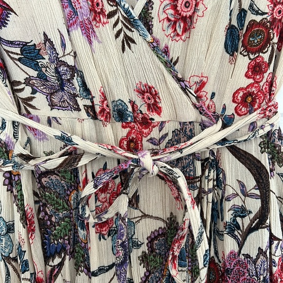 PATRONS OF PEACE - mini skirt fit and flare floral faux wrap size small boho - Picture 2 of 10